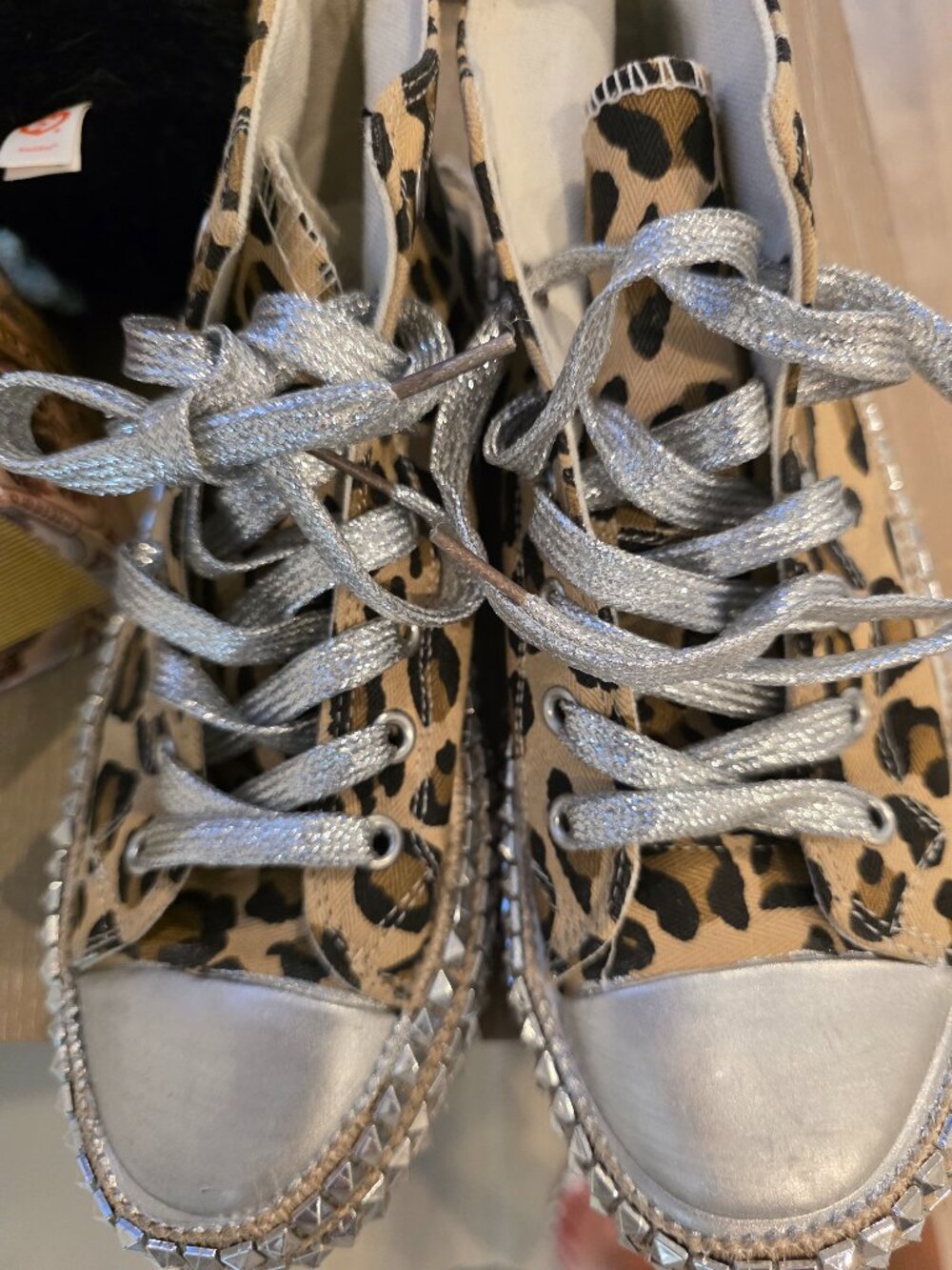 Leopard Print High Top Canvas Sneaker - Picture 2 of 6